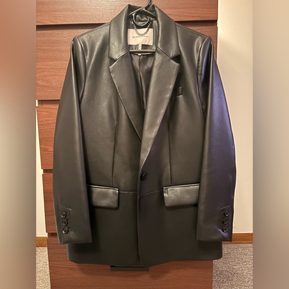 BCBGeneration Black Leather Coat